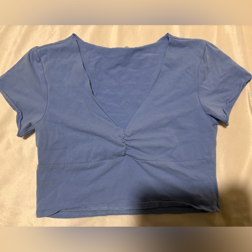 Sky & Sparrow Blue Twist-Front Crop Top | Size M | Tilly’s | Short Sleeve